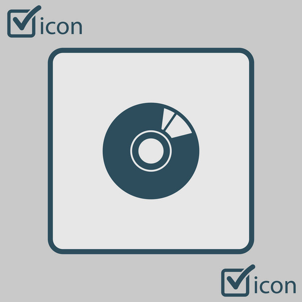 Icona CD o DVD. Simbolo di compact disk. Stile di design piatto
. - Vettoriali, immagini