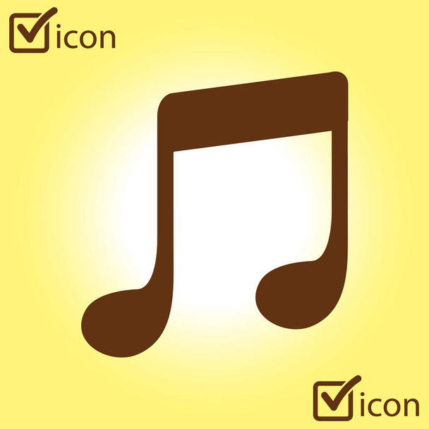 Music note icon. Musical symbol. Flat design style. - Vector, Image