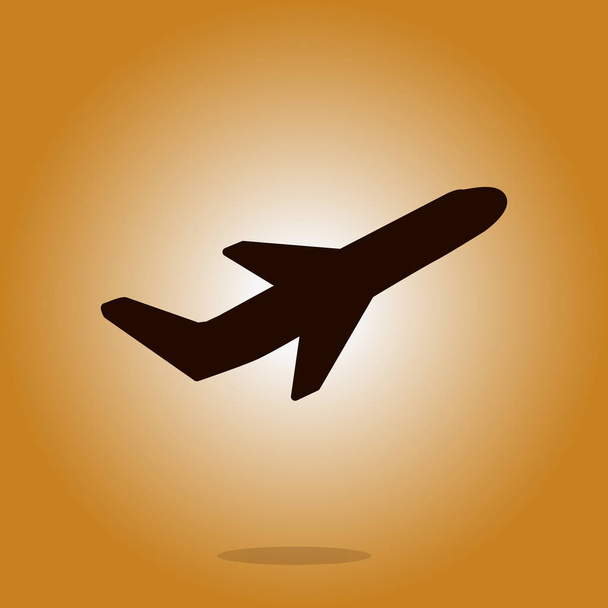 Airplane flight tickets air fly travel takeoff silhouette element. Plane symbol. Travel icon. Flat design. EPS 10. - Vector, Image