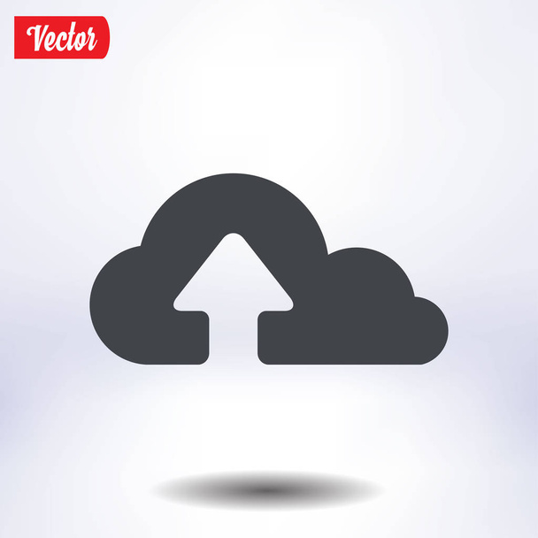 Upload from cloud icon.  Upload button.  Flat  design style. - Vector, Image