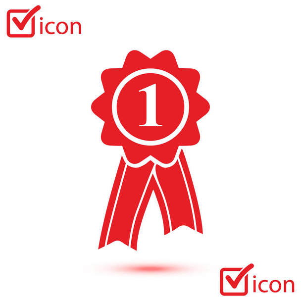  Badge with ribbons icon. Award rosette with ribbon simbol. - Vector, Image