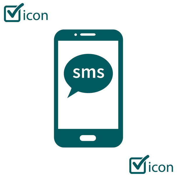 Teléfono inteligente de correo electrónico o SMS icono. Signo de correo móvil símbolo
. - Vector, imagen