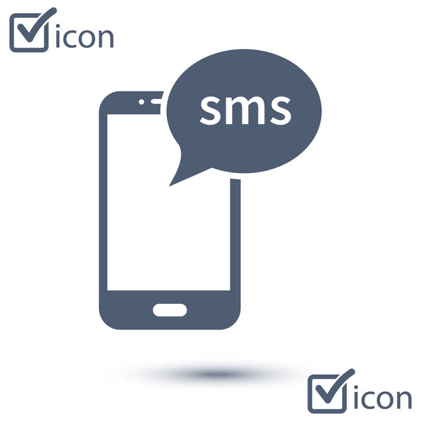 Teléfono inteligente de correo electrónico o SMS icono. Signo de correo móvil símbolo
. - Vector, Imagen