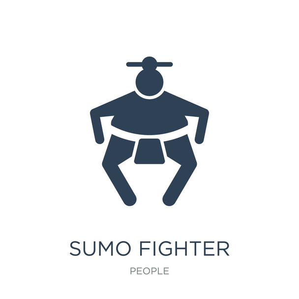 sumo fighter icon vector on white background, sumo fighter trendy filled icons from People collection, sumo fighter vector illustration - Vector, Image