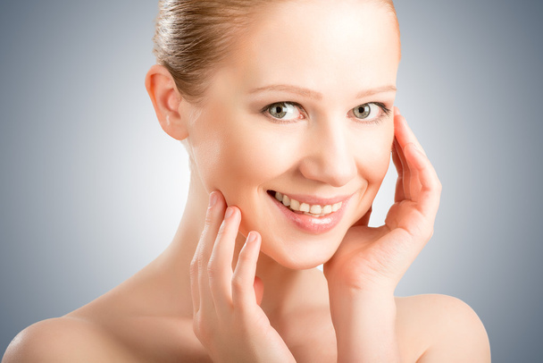 skin care. face beautiful young healthy woman - Photo, Image