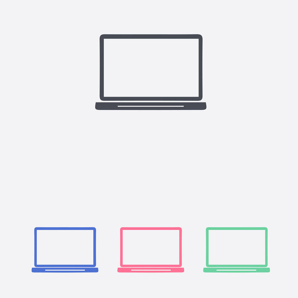 laptop pictogram, platte ontwerp stijl, Vector EPS-10, vectorillustratie  - Vector, afbeelding