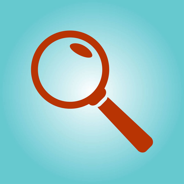 Icon of loupe. Search button .Magnifying glass. Flat design style.  - Vector, Image
