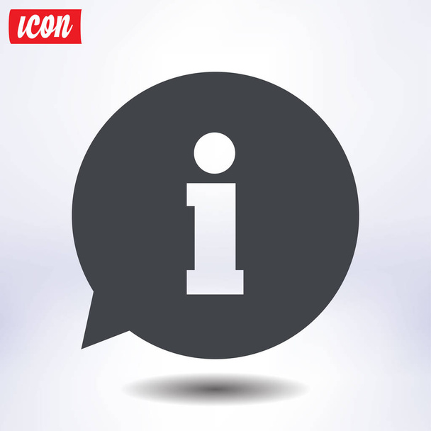 Information sign icon. Info speech bubble symbol.Flat design. - Vector, Image