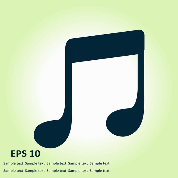 Music note icon. Musical symbol. Flat design style. - Vector, Image