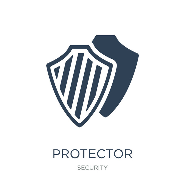 beschermer pictogram vector op witte achtergrond, beschermer trendy gevuld iconen uit Security collection, beschermer vectorillustratie - Vector, afbeelding