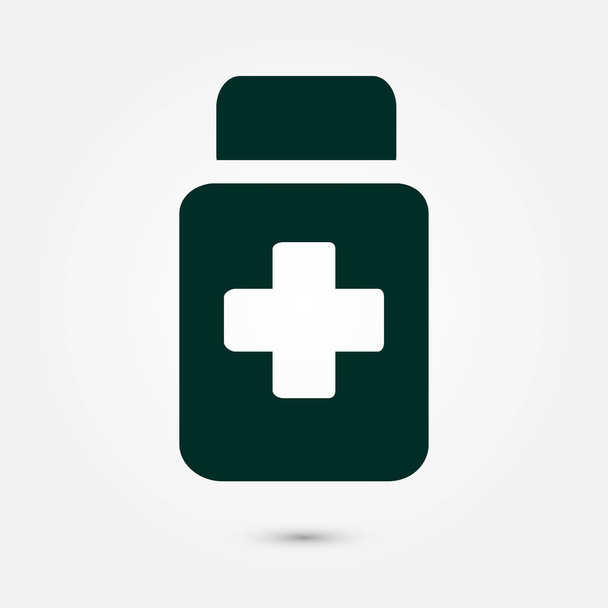 Drugs sign icon. Pack with pills. Flat design style. Vector EPS 10. - Vector, Image