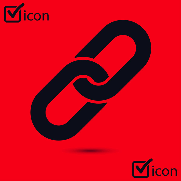 Enlace icon.Chain único eslabón símbolo. Enlace de icono a la fuente
. - Vector, Imagen