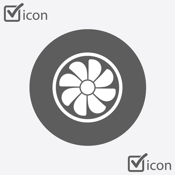 Exhaust fan icon. Ventilator symbol. Flat design style. - Vector, Image