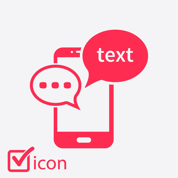 Mobiili chattailuun icon.Mobile Phone Edustava Web Chatting ja dialogi
. - Vektori, kuva