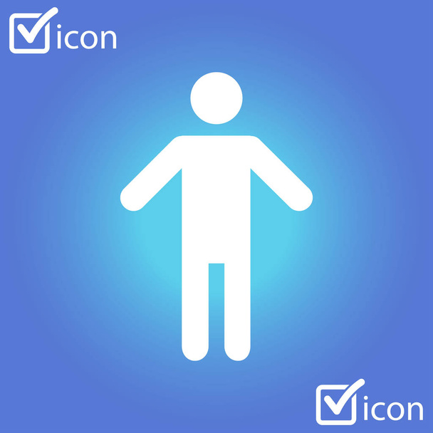 Human male sign icon. Male toilet. Flat style. A gender symbol is a pictogram used to represent either biological sex. - Vector, Image
