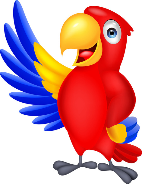 Macaw bid carton waving - Vector, Image