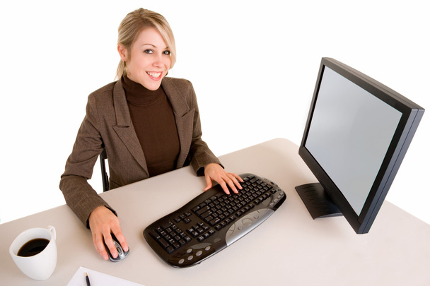Businesswoman Working on her Computer - Foto, imagen