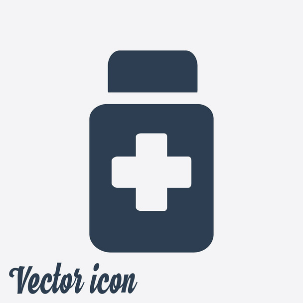 Gyógyszerek jel ikonra. A szervizcsomag tabletták. Lapos kivitel stílus. Vektor Eps 10. - Vektor, kép