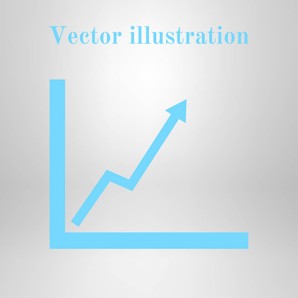 Business graph. Flat icon of graph - Wektor, obraz