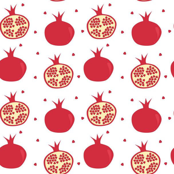 roztomilý bezešvá vektorová vzor pozadí obrázku s granátová jablka - Vektor, obrázek