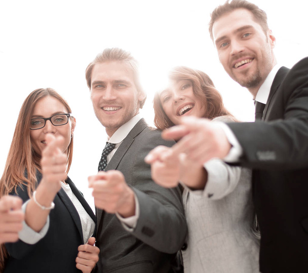 A group of people in business clothes and pointing at you - Foto, Bild