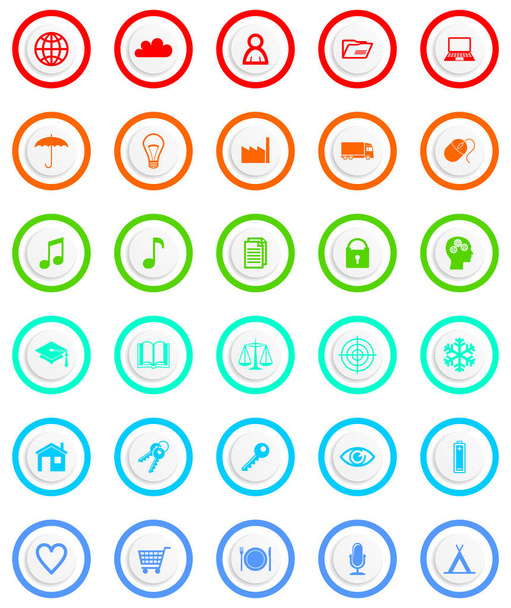 Set of web and business vector icons - Vector, afbeelding
