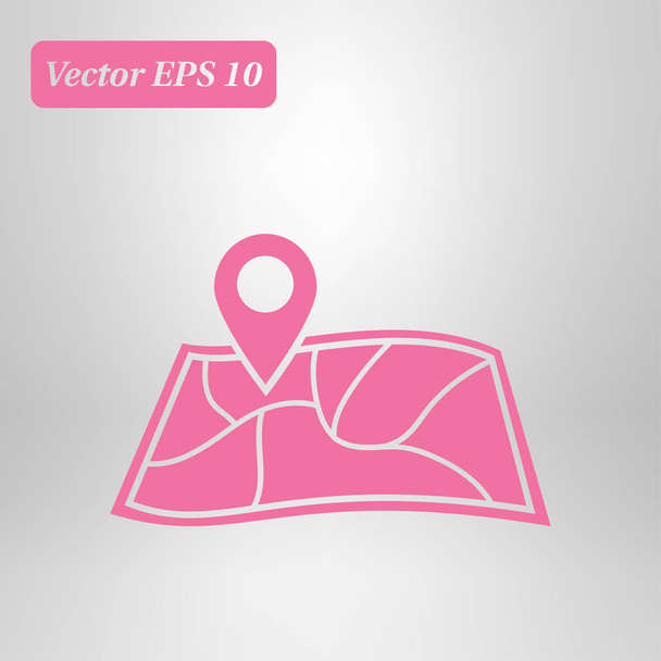 Map with a pin icon. Map navigation simbol. - Vector, Image
