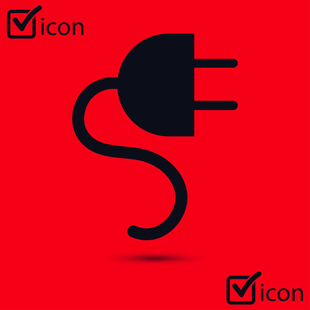 Vector electrical plug symbol. Web flat icon. - Vector, Image