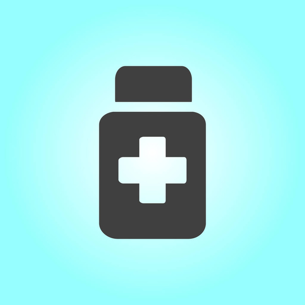 Drugs sign icon. Pack with pills. Flat design style. Vector EPS 10. - Vector, Image