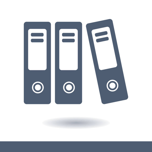 Office folders with papers and documents. Archives folder icon.  - Vector, Image