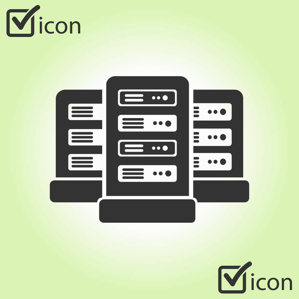 Network servers in data center icon. Flat design style. Vector EPS 10. - Vector, Image