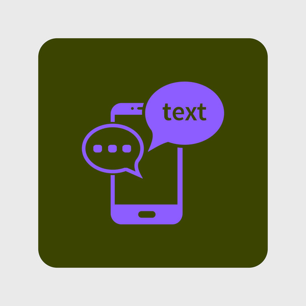 Mobil-Chat-Symbol.Handy, das Web-Chat und Dialog repräsentiert. - Vektor, Bild