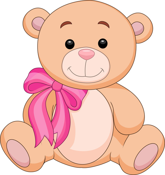 Lindo oso marrón cosas de dibujos animados
 - Vector, imagen