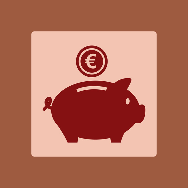 Piggy bank icon. Pictograph of moneybox - Vector, Image
