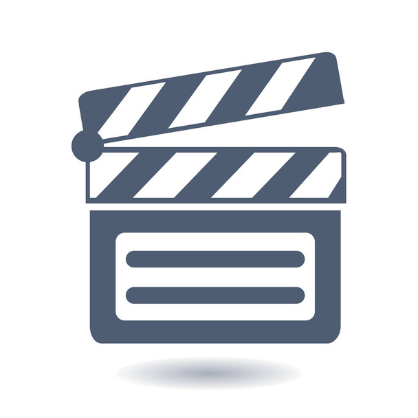 Film maker clapper board  icon. Flat design style. - Vector, Image