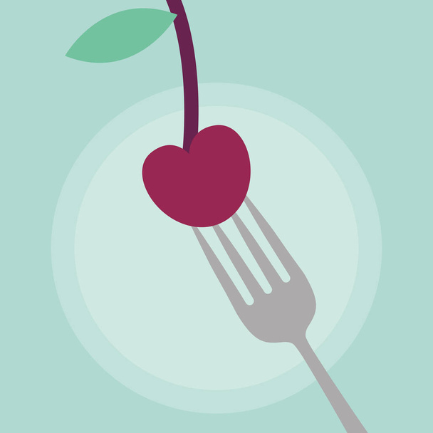 Cherry fruit icon - Vector, Image