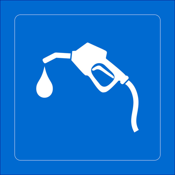 Benzine pomp mondstuk teken. Gas station pictogram. Platte ontwerpstijl. - Vector, afbeelding