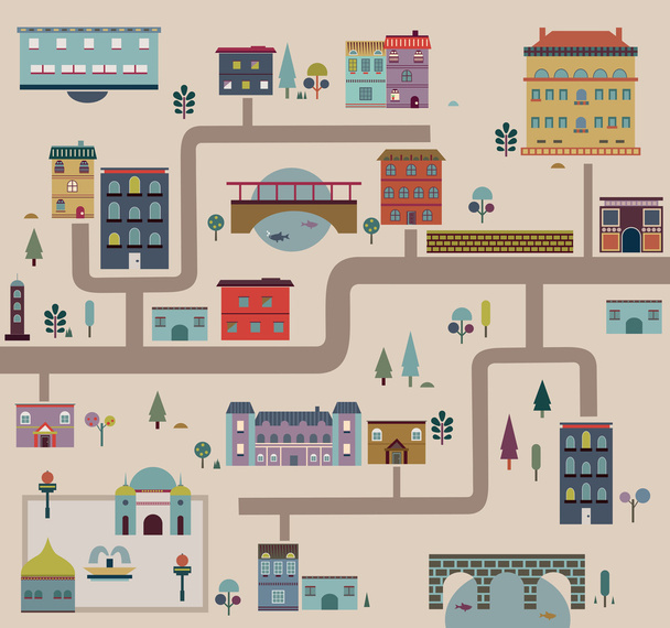 Set of city streets infographics - Vector, Imagen