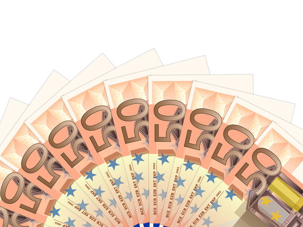 fifty euro banknotes - Vector, Image
