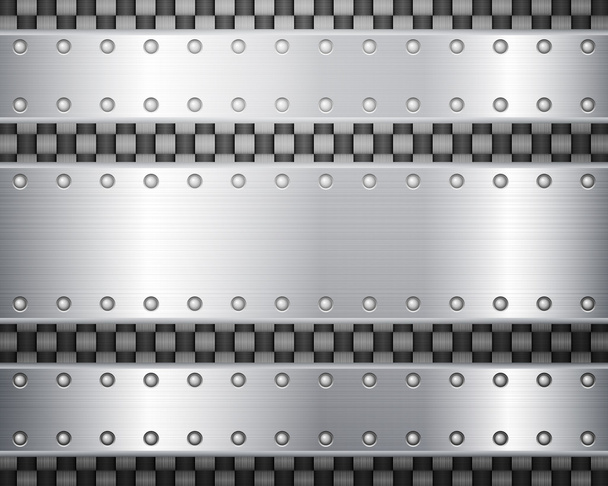 carbon and metal plates - Vector, Image