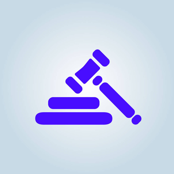 Auction hammer symbol. Law judge gavel icon. Flat design style. - Vector, Image