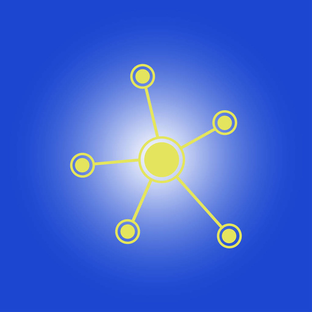 soziales Netzwerk einzelnes Symbol. Globale Technologie oder soziales Netzwerk. - Vektor, Bild