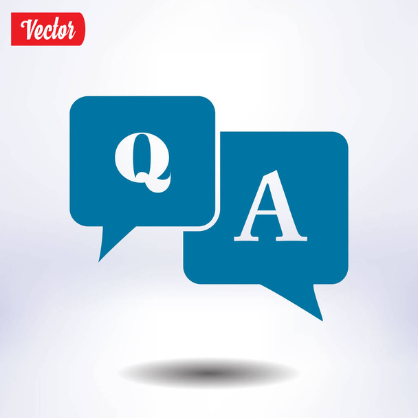 Icono de respuesta a pregunta. Signo de Q & A. Burbujas del habla con pregunta y respuesta
. - Vector, Imagen