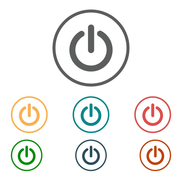 Power sign icon. Flat design style.   - Vector, imagen