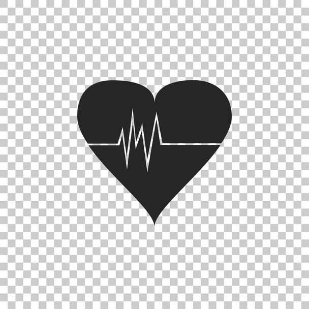Icona della frequenza cardiaca isolata su sfondo trasparente. Segno di battito cardiaco. Icona del polso cardiaco. Icona del cardiogramma. Design piatto. Illustrazione vettoriale
 - Vettoriali, immagini