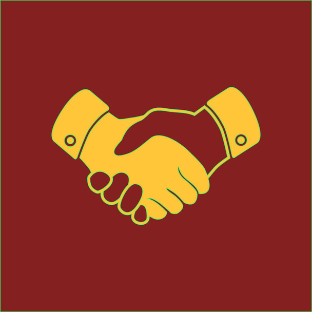 Handshake-Zeichen-Symbol. Erfolgreiches Geschäftssymbol. flacher Designstil. - Vektor, Bild