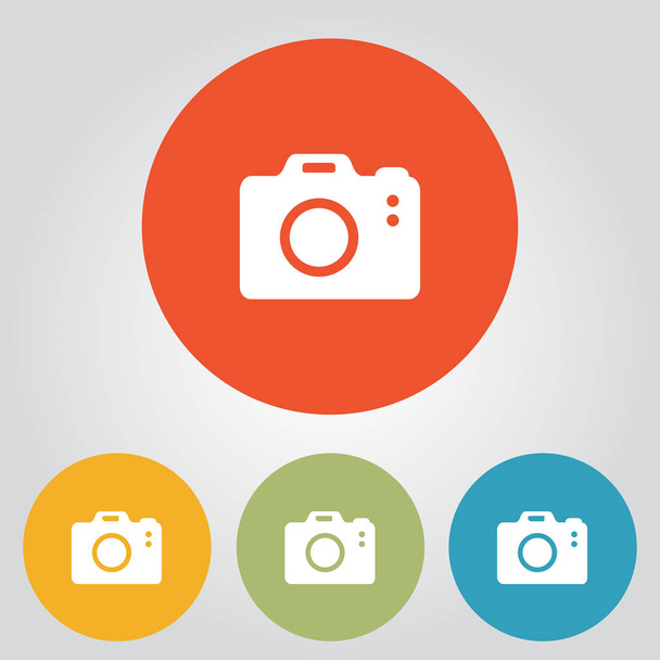 Photo camera simbol. DSLR camera sign icon. Digital camera. Flat design style.  - Вектор, зображення