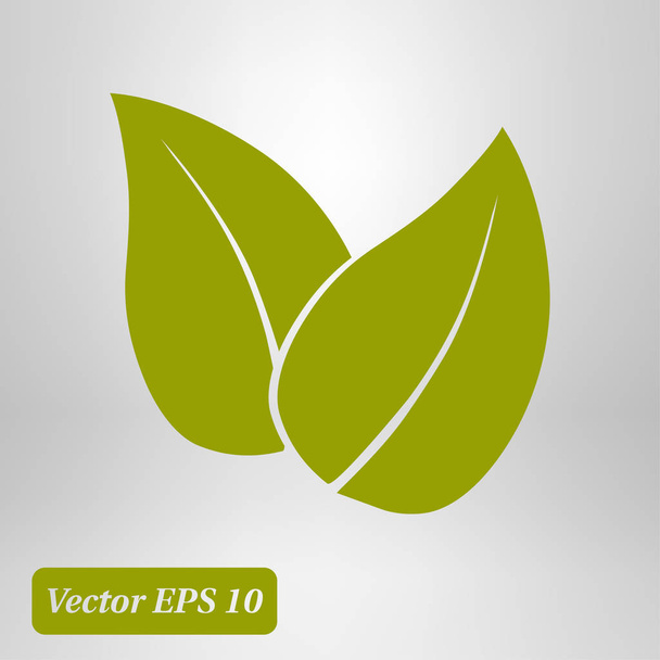 Leaf icon. Fresh natural product symbol. Organic product sign. Flat design style. - Wektor, obraz