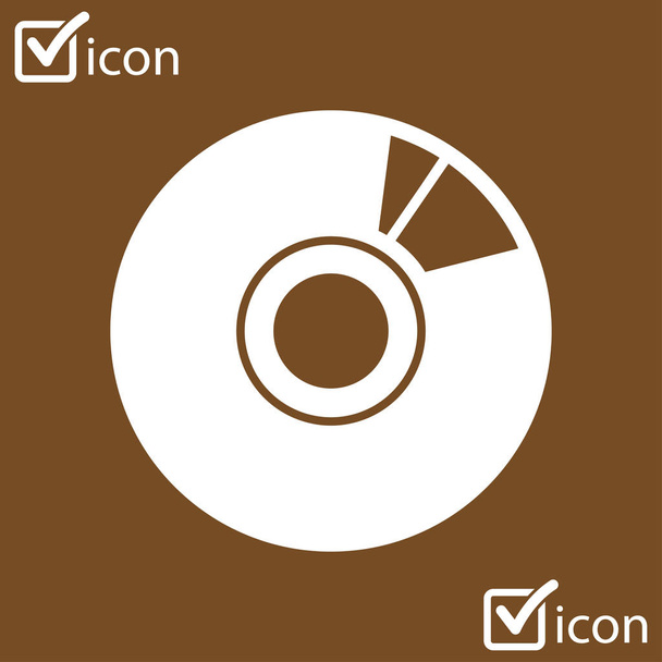 CD or DVD icon. Compact disk simbol. Flat design style. - Vector, Image