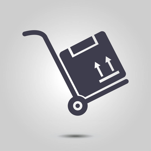 Truck with boxes icon.  Hand truck sign simbol. - Vector, Image
